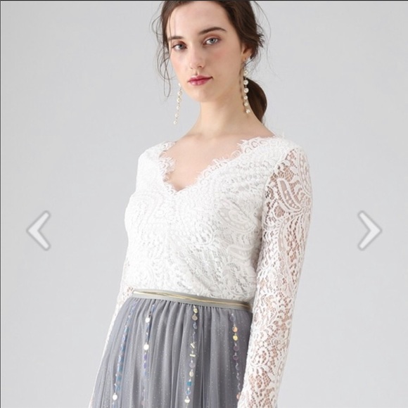 Lace Me Out Backless V-Neck Top in White XS - Picture 3 of 7